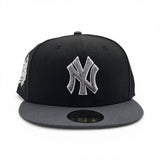 Black New York Yankees Dark Gray Visor Gray Bottom 1999 World Series Side Patch New Era 59Fifty Fitted