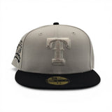 Stone Texas Rangers Black Visor Gray Bottom Final Season Side Patch New Era Fitted