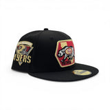 Black San Francisco 49ers Gray Bottom Team Helmet Side Patch New Era 59Fifty Fitted