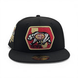 Black San Francisco 49ers Gray Bottom Team Helmet Side Patch New Era 59Fifty Fitted