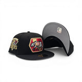 Black San Francisco 49ers Gray Bottom Team Helmet Side Patch New Era 59Fifty Fitted
