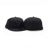 Black On Black Houston Texans Pink Bottom H-Town Skeleton Rock Hand Side Patch New Era 59Fifty Fitted