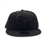 Black On Black Houston Texans Pink Bottom H-Town Skeleton Rock Hand Side Patch New Era 59Fifty Fitted