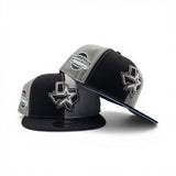 Pinwheel Black/Gray Houston Astros Black Visor Icy Blue Bottom 2005 World Series Side Patch New Era 59Fifty Fitted