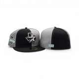 Pinwheel Black/Gray Houston Astros Black Visor Icy Blue Bottom 2005 World Series Side Patch New Era 59Fifty Fitted