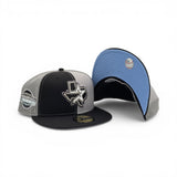 Pinwheel Black/Gray Houston Astros Black Visor Icy Blue Bottom 2005 World Series Side Patch New Era 59Fifty Fitted