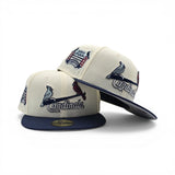 Off White St. Louis Cardinals Oceanside Blue Visor Gray Bottom Busch Stadium Side Patch New Era 59Fifty Fitted