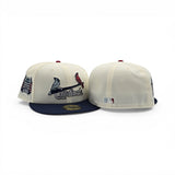Off White St. Louis Cardinals Oceanside Blue Visor Gray Bottom Busch Stadium Side Patch New Era 59Fifty Fitted