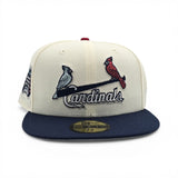 Off White St. Louis Cardinals Oceanside Blue Visor Gray Bottom Busch Stadium Side Patch New Era 59Fifty Fitted