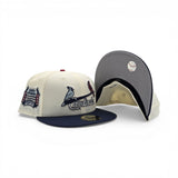 Off White St. Louis Cardinals Oceanside Blue Visor Gray Bottom Busch Stadium Side Patch New Era 59Fifty Fitted