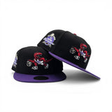 Black Toronto Raptors Purple Visor Gray 2019 NBA Champions Side Patch New Era 59Fifty Fitted