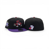 Black Toronto Raptors Purple Visor Gray 2019 NBA Champions Side Patch New Era 59Fifty Fitted