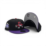 Black Toronto Raptors Purple Visor Gray 2019 NBA Champions Side Patch New Era 59Fifty Fitted