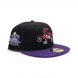 Black Toronto Raptors Purple Visor Gray 2019 NBA Champions Side Patch New Era 59Fifty Fitted