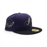 Purple Montreal Expos Black Visor Gray Bottom 25th Anniversary Side Patch New Era 59Fifty Fitted
