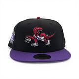 Black Toronto Raptors Purple Visor Gray 2019 NBA Champions Side Patch New Era 59Fifty Fitted