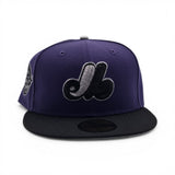 Purple Montreal Expos Black Visor Gray Bottom 25th Anniversary Side Patch New Era 59Fifty Fitted