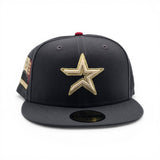 Dark Gray Houston Astros Gray Bottom 2000 Inaugural Season Side Patch New Era 59Fifty Fitted