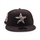 Dark Brown Cow Print Houston Astros Logo Gray Bottom 20th Anniversary Side Patch New Era 59Fifty Fitted