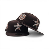Dark Brown Cow Print Houston Astros Logo Gray Bottom 20th Anniversary Side Patch New Era 59Fifty Fitted
