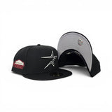 Black Houston Astros Gray Bottom Red Astrodome Side Patch New Era 59Fifty Fitted