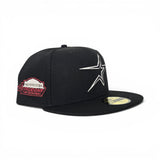 Black Houston Astros Gray Bottom Red Astrodome Side Patch New Era 59Fifty Fitted