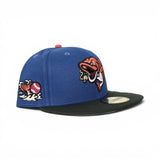 Seashore Blue Gwinnett Stripers Seaweed Green Visor Gray Bottom Baseball Fish Side Patch New Era 59Fifty Fitted