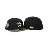 Black Houston Astros Olive Green Visor Pink Bottom 45th Anniversary Side Patch New Era 59Fifty Fitted