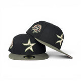 Black Houston Astros Olive Green Visor Pink Bottom 45th Anniversary Side Patch New Era 59Fifty Fitted
