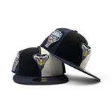 Pinwheel Black/Off White/Navy Blue Arizona Diamondbacks Navy Blue Visor Gray Bottom 1998 Inaugural Season Side Patch New Era 59Fifty Fitted