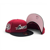 Red Cow Print Logo Houston Astros Black Visor Pink Bottom 45th Anniversary Side Patch New Era 59Fifty Fitted