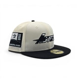 Off White Cow Print Logo Houston Astros Black Visor Gray Bottom 2000 Inaugural Season Side Patch New Era 59Fifty Fitted