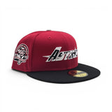 Red Cow Print Logo Houston Astros Black Visor Pink Bottom 45th Anniversary Side Patch New Era 59Fifty Fitted