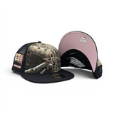Real Tree Trucker Cow Print Houston Astros Black Visor Pink Bottom 2000 Inaugural Season Side Patch New Era 59Fifty Fitted