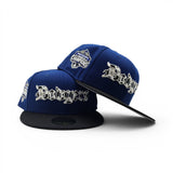 Royal Blue Los Angeles Dodgers Cow Print Logo Black Visor Gray Bottom 2024/2025 Back To Back World Series Champions Side Patch New Era 59Fifty Fitted