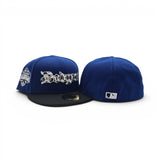 Royal Blue Los Angeles Dodgers Cow Print Logo Black Visor Gray Bottom 2024/2025 Back To Back World Series Champions Side Patch New Era 59Fifty Fitted
