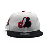 White Montreal Expos Black Visor Gray Bottom 35th Anniversary Side Patch 9Fifty New Era Snapback