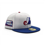 White Montreal Expos Royal Blue Visor Gray Bottom Olympic Stadium Side Patch New Era 59Fifty Fitted