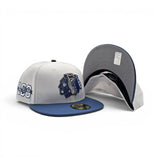 White Chicago Blackhawks Indigo Blue Visor Gray Bottom 100th Anniversary Side Patch New Era 59Fifty Fitted