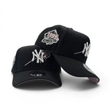 Black New York Yankees Rose Logo Curved Brim Pink Bottom 1999 World Series Side Patch New Era 9Forty Snapback