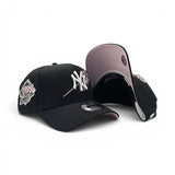 Black New York Yankees Rose Logo Curved Brim Pink Bottom 1999 World Series Side Patch New Era 9Forty Snapback