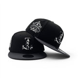 Black Texas Rangers Upside Down Cow Print Logo Dark Gray Visor Gray Bottom 1995 All Star Game Side Patch New Era Snapback