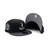 Black Texas Rangers Upside Down Cow Print Logo Dark Gray Visor Gray Bottom 1995 All Star Game Side Patch New Era Snapback