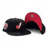 Black Montreal Expos Inferred Bottom 35th Anniversary Side Patch 9Fifty New Era Snapback