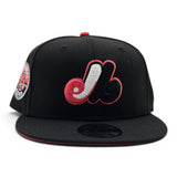 Black Montreal Expos Inferred Bottom 35th Anniversary Side Patch 9Fifty New Era Snapback