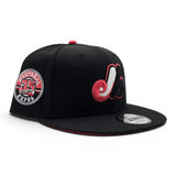 Black Montreal Expos Inferred Bottom 35th Anniversary Side Patch 9Fifty New Era Snapback