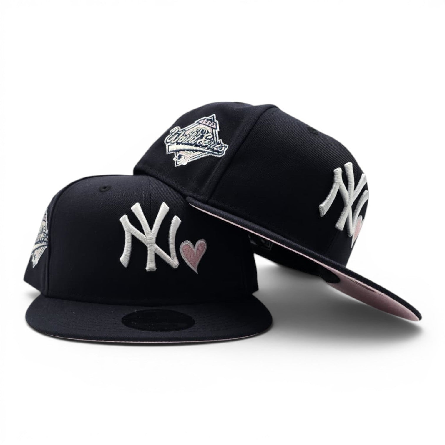 BASICKS×NEWERA YANKEES HEART CAP Navy Blue Heart New York Yankees Pink Bottom 1996 World Series