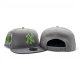 Light Gray New York Yankees Storm Gray Visor Lime Green Logo Gray Bottom 2000 Subway Series Side Patch New Era 9Fifty Snapback