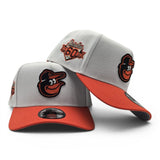 White Baltimore Orioles Orange Curved Brim Gray Bottom 60th Anniversary Side Patch New Era A-Frame 9Forty Snapback