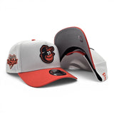 White Baltimore Orioles Orange Curved Brim Gray Bottom 60th Anniversary Side Patch New Era A-Frame 9Forty Snapback